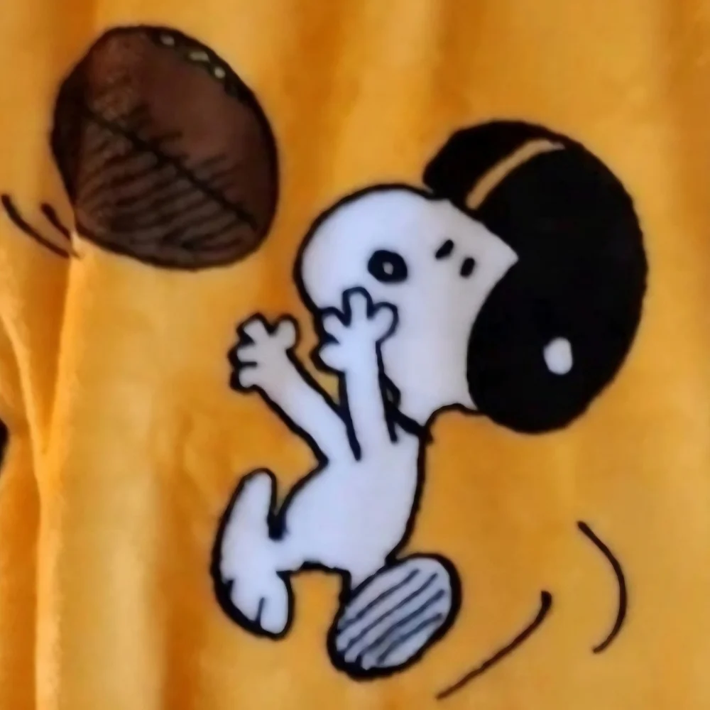 NFL Pittsburgh Steelers Peanut Plush Throw Blanket Snoopy & Charlie Brown
